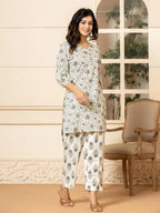 Yufta Cotton Grey Co-Ord Set | Grocsy