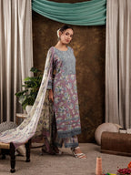 Yufta Cotton Kurta Dupatta Set With Lace Detailing | Grocsy