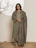Yufta Military Green Cotton Pakistani Kurta Dupatta Set With Pant | Grocsy