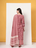 Yufta Cotton Pink Kurta Dupatta Set With Lace Detailing | Grocsy