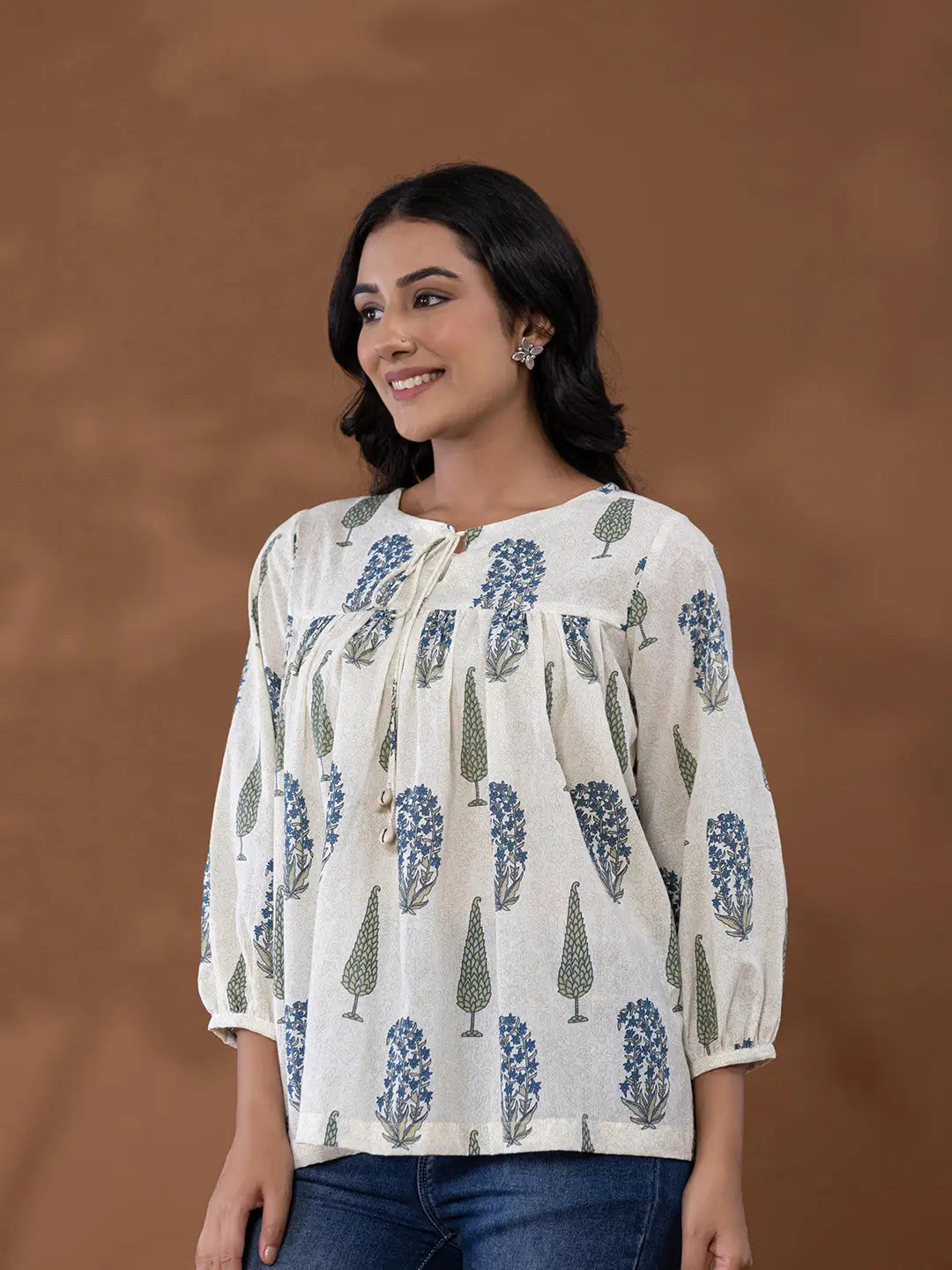 Yufta Cotton Printed Top | Grocsy