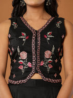 Yufta Cotton Silk Festive Waistcoat Co-Ord Set With Attached Cotton Lining | Grocsy