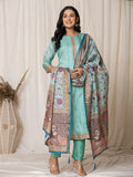 Yufta Cotton Sky Blue A-Line Kurta Dupatta Set | Grocsy