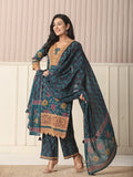 Yufta Cotton Teal Blue Kurta Dupatta Set With Lace Detailing | Grocsy