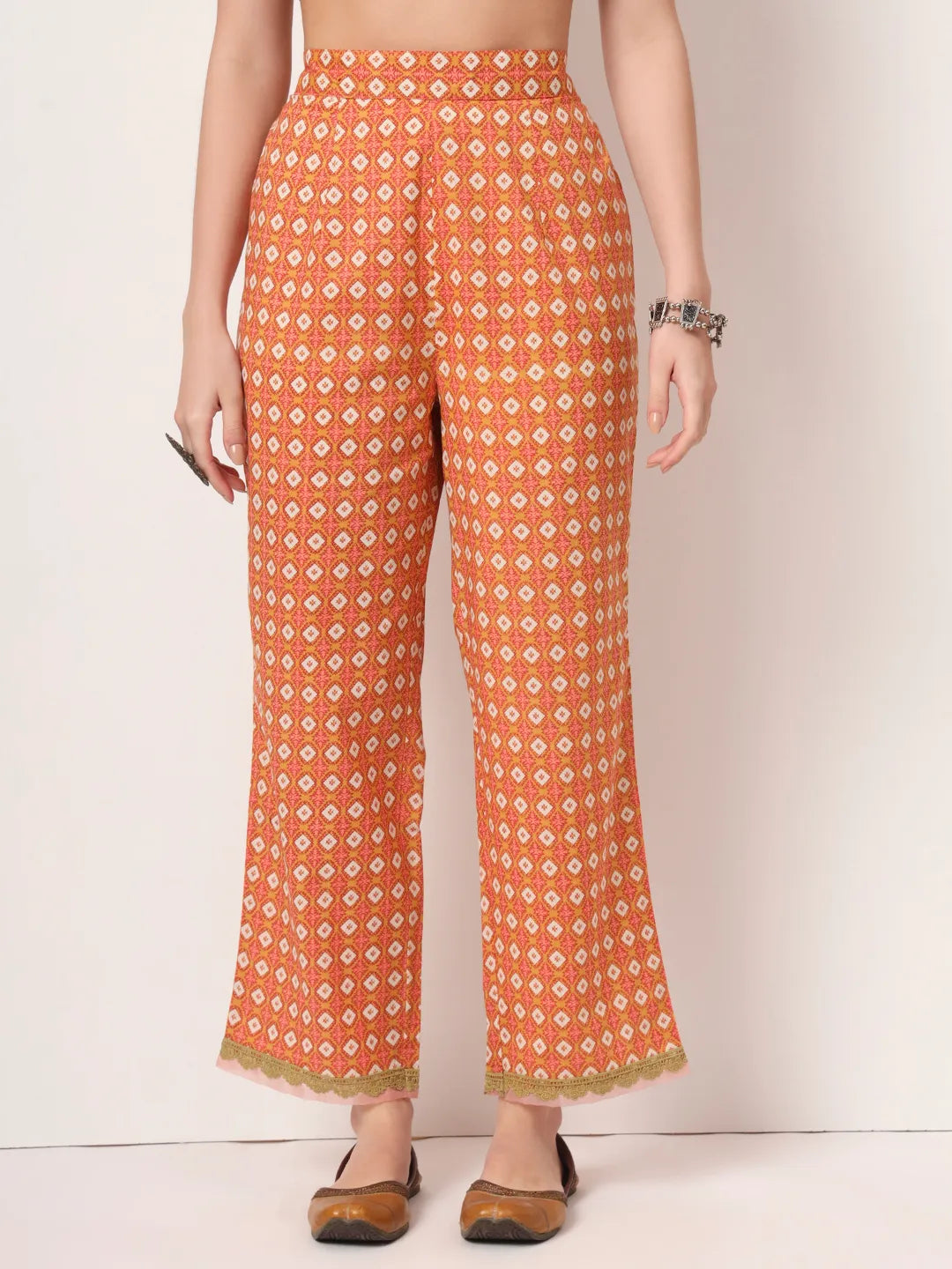 Yufta Cotton Yellow Kurta Dupatta Set With Lace Detailing | Grocsy