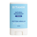 Bitamin Cotton Vanilla Teens Natural Deodorant Roll On Stick | Grocsy