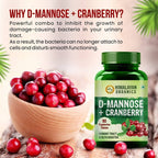 Himalayan Organics D-Mannose + Cranberry Vegetarian Capsules | Grocsy
