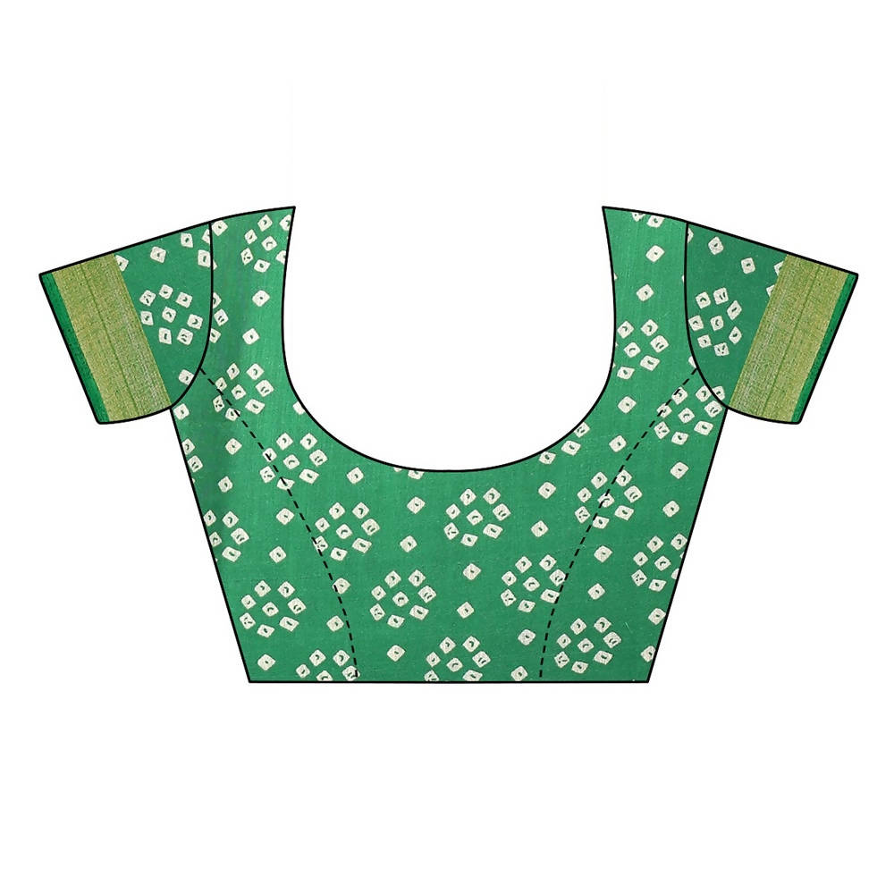 Vamika Green Linen Jari Border Saree | Grocsy