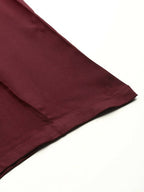 Women Maroon & Golden Pure Cotton Printed Kurta with Palazzos - Vishwa | Grocsy