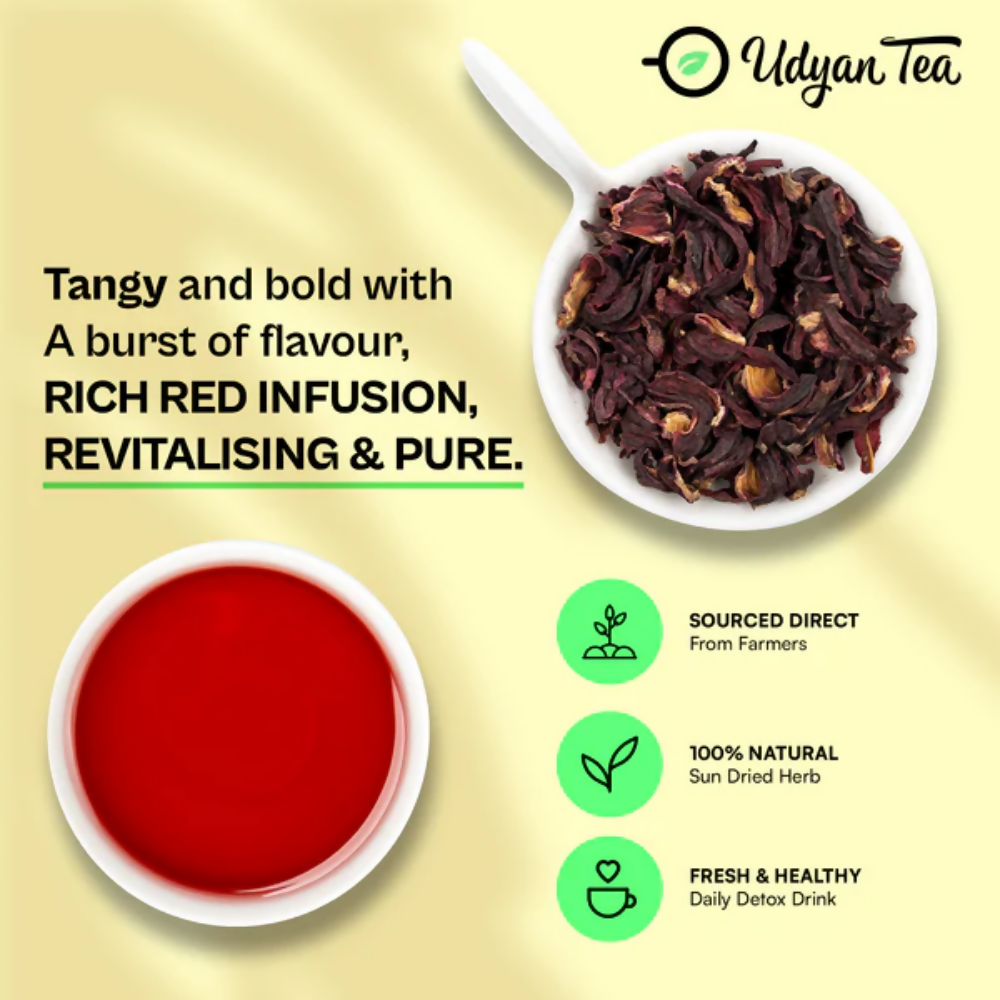 Udyan Tea Hibiscus Pure Herbal Tea | Grocsy