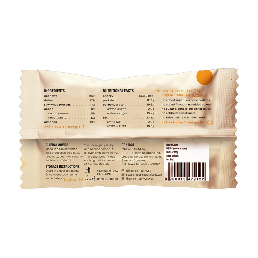 The Whole Truth Protein Bars - Orange Cocoa | Grocsy