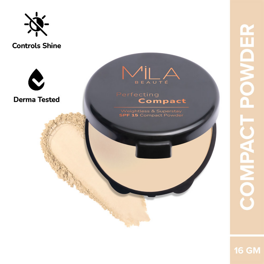 Mila Beaute Superstay Natural Matte Finish Perfecting Compact Powder with SPF 15 - Natural | Grocsy