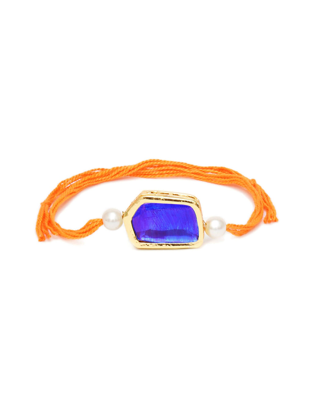 Designer kundan Rakhi - Ruby Raang | Grocsy