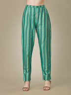 Jyoti Fashion Women's Pista Green Rayon Embroidered Kurta Pant Set | Grocsy
