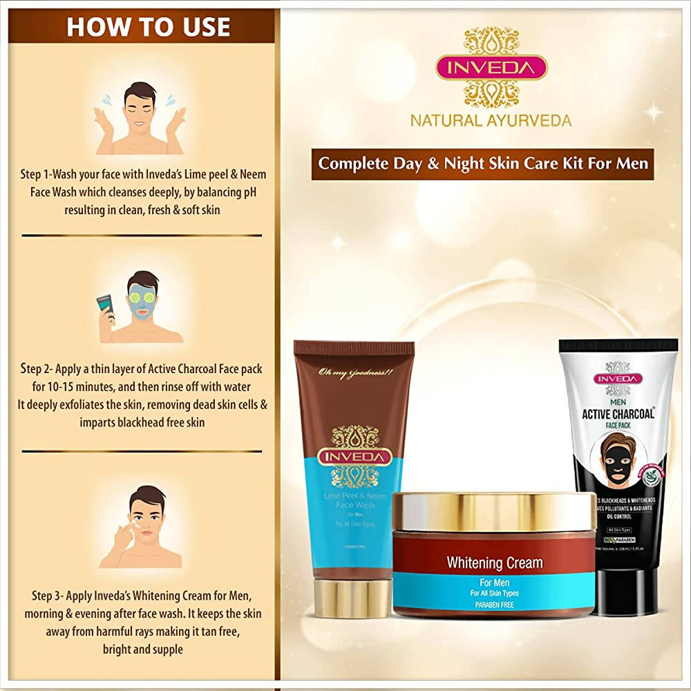 Inveda Complete Day & Night Skin Care Kit For Men | Grocsy