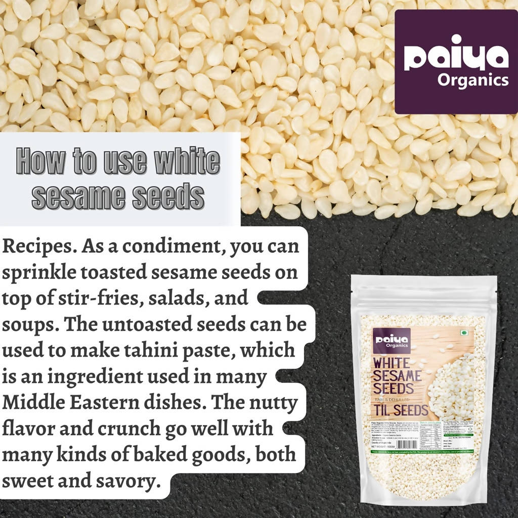 Paiya Organics White Sesame Seeds | Grocsy