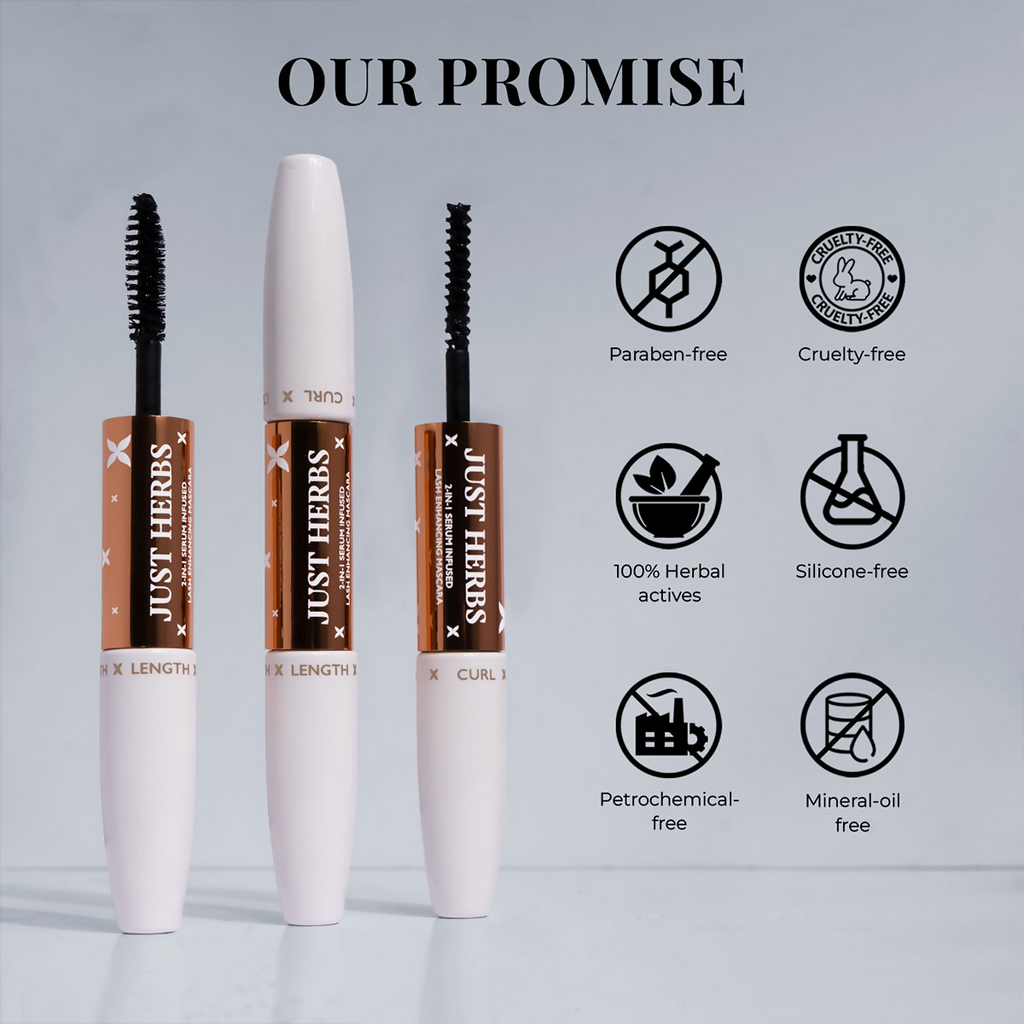 Just Herbs 2-in-1 Serum Infused Lash Enhancing Mascara | Grocsy