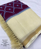 Maroon Polycotton Ethnic Motifs Saree with Unstitched Blouse - A2M | Grocsy