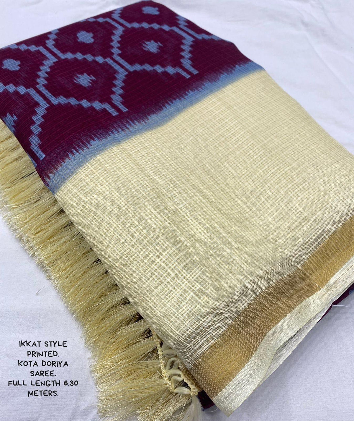 Maroon Polycotton Ethnic Motifs Saree with Unstitched Blouse - A2M | Grocsy