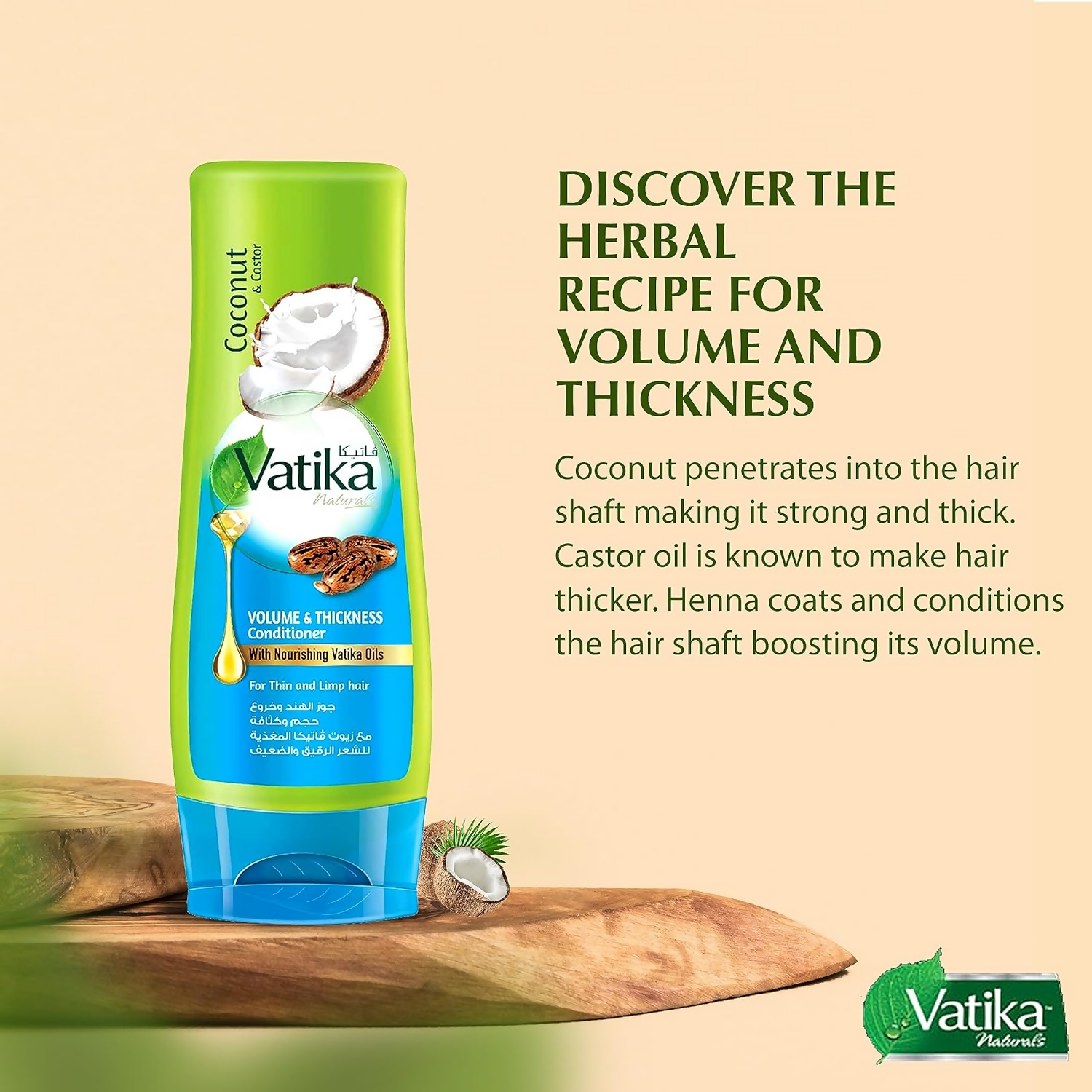 Dabur Vatika Naturals Volume and Thickness Conditioner | Grocsy