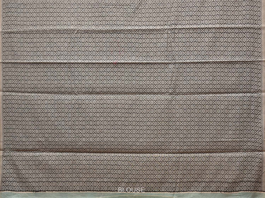 Cream and Black Cut Work Sico Cotton Saree with Body Buta and Border Design - Global Threads | Grocsy
