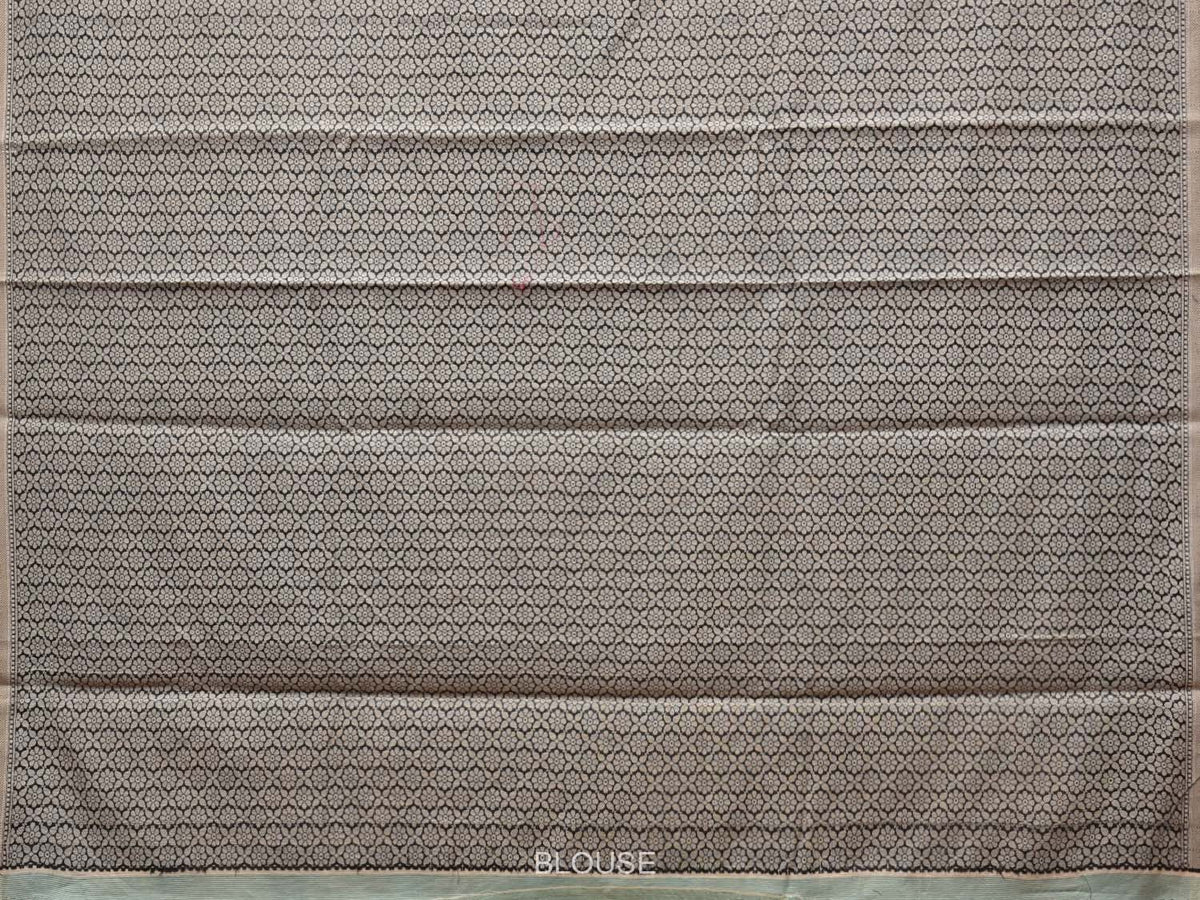 Cream and Black Cut Work Sico Cotton Saree with Body Buta and Border Design - Global Threads | Grocsy