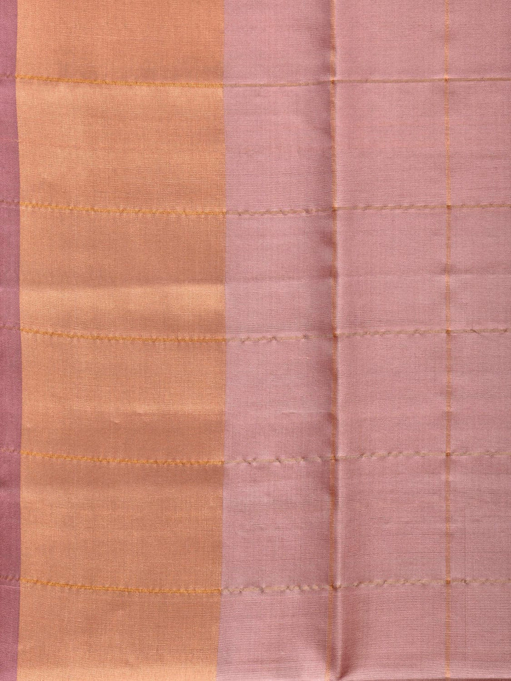 Cream and Pink Uppada Silk Handloom Saree with Checks and Contrast Pallu Design - Global Threads | Grocsy