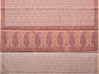 Cream and Red Cut Work Sico Cotton Saree with All Over and Border Design - Global Threads | Grocsy