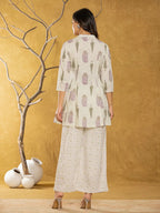 Yufta Cream Cotton Co-Ord Set | Grocsy