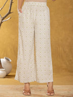 Yufta Cream Cotton Co-Ord Set | Grocsy