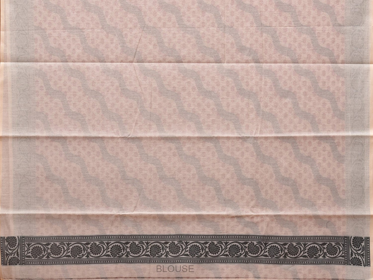 Cream Cut Work Sico Cotton Saree with All Over Diagonal and Border Design - Global Threads | Grocsy