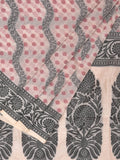Cream Cut Work Sico Cotton Saree with All Over Diagonal and Border Design - Global Threads | Grocsy