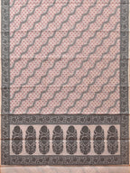 Cream Cut Work Sico Cotton Saree with All Over Diagonal and Border Design - Global Threads | Grocsy