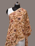 Cream Kalamkari Hand Painted Sico Stole with Tree of Life Design - Global Threads | Grocsy