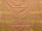 Cream Khadi Cotton Handloom Saree with Temple Border Design - Global Threads | Grocsy
