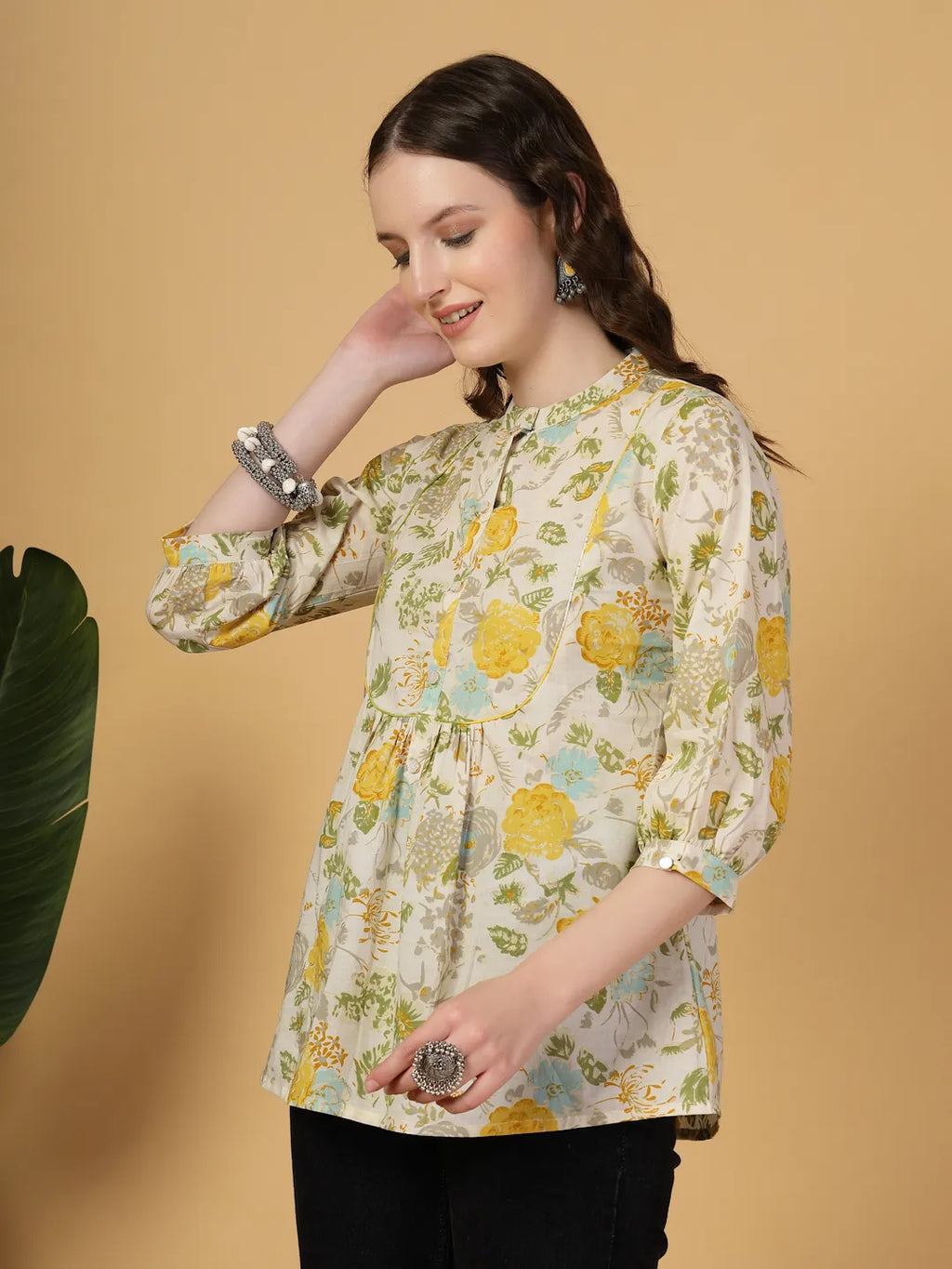 Yufta Cream Pure Cotton Top | Grocsy