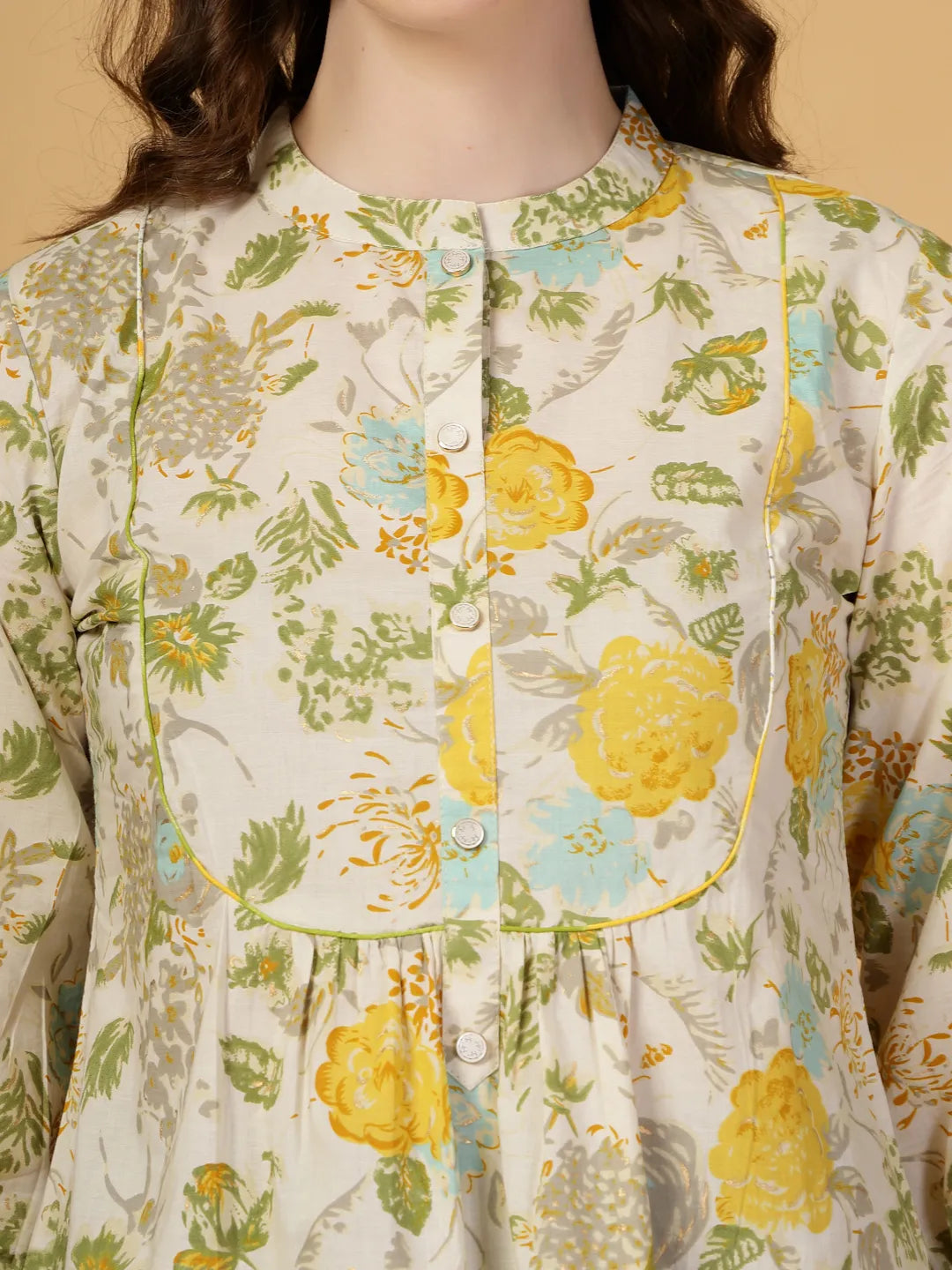 Yufta Cream Pure Cotton Top | Grocsy