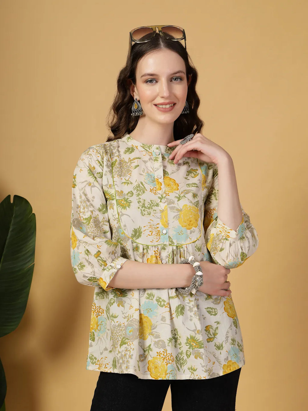 Yufta Cream Pure Cotton Top | Grocsy