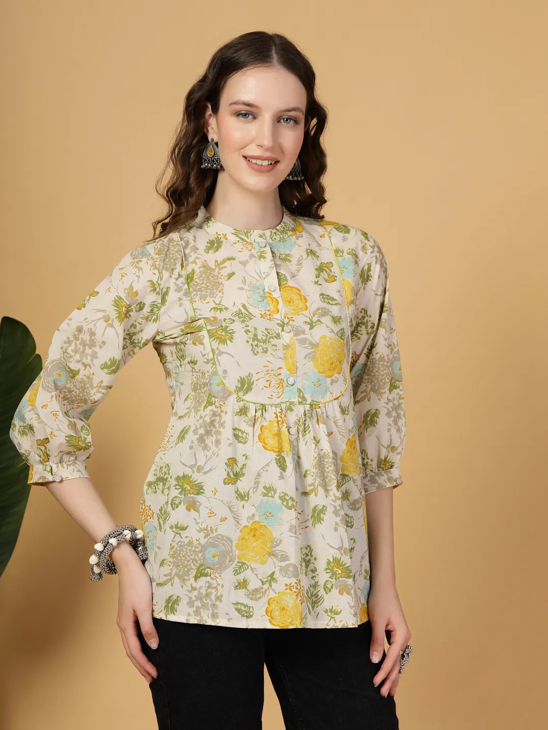 Yufta Cream Pure Cotton Top | Grocsy