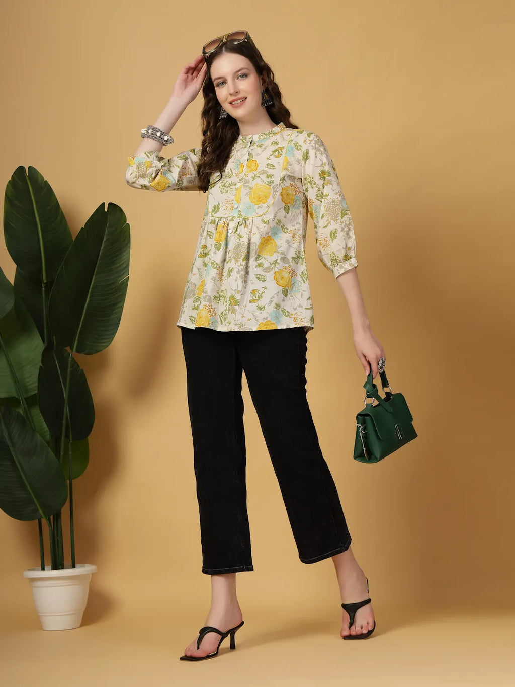 Yufta Cream Pure Cotton Top | Grocsy
