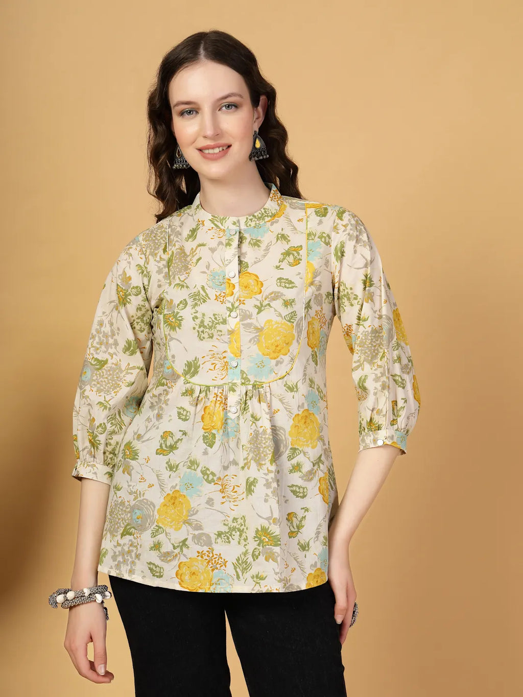 Yufta Cream Pure Cotton Top | Grocsy