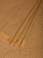 Cream Uppada Cotton Handloom Saree with Jamdani Pallu Design - Global Threads | Grocsy