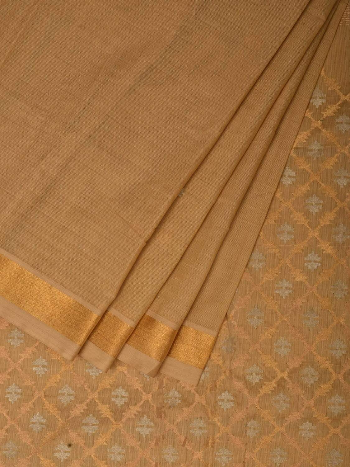 Cream Uppada Cotton Handloom Saree with Jamdani Pallu Design - Global Threads | Grocsy