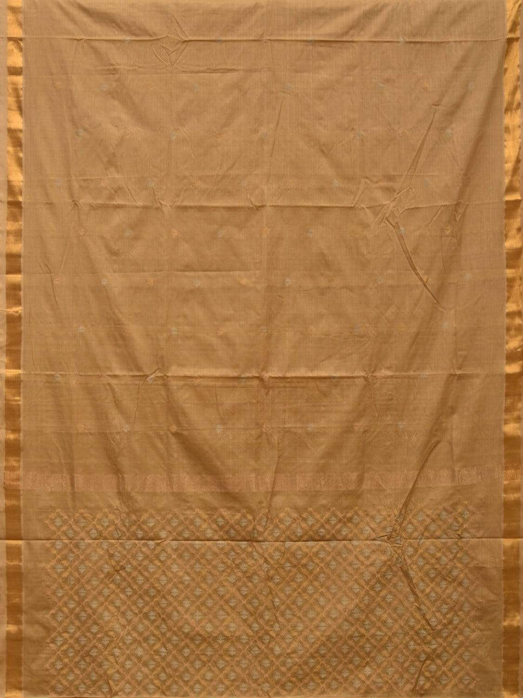 Cream Uppada Cotton Handloom Saree with Jamdani Pallu Design - Global Threads | Grocsy