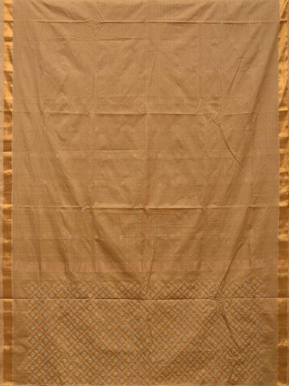 Cream Uppada Cotton Handloom Saree with Jamdani Pallu Design - Global Threads | Grocsy
