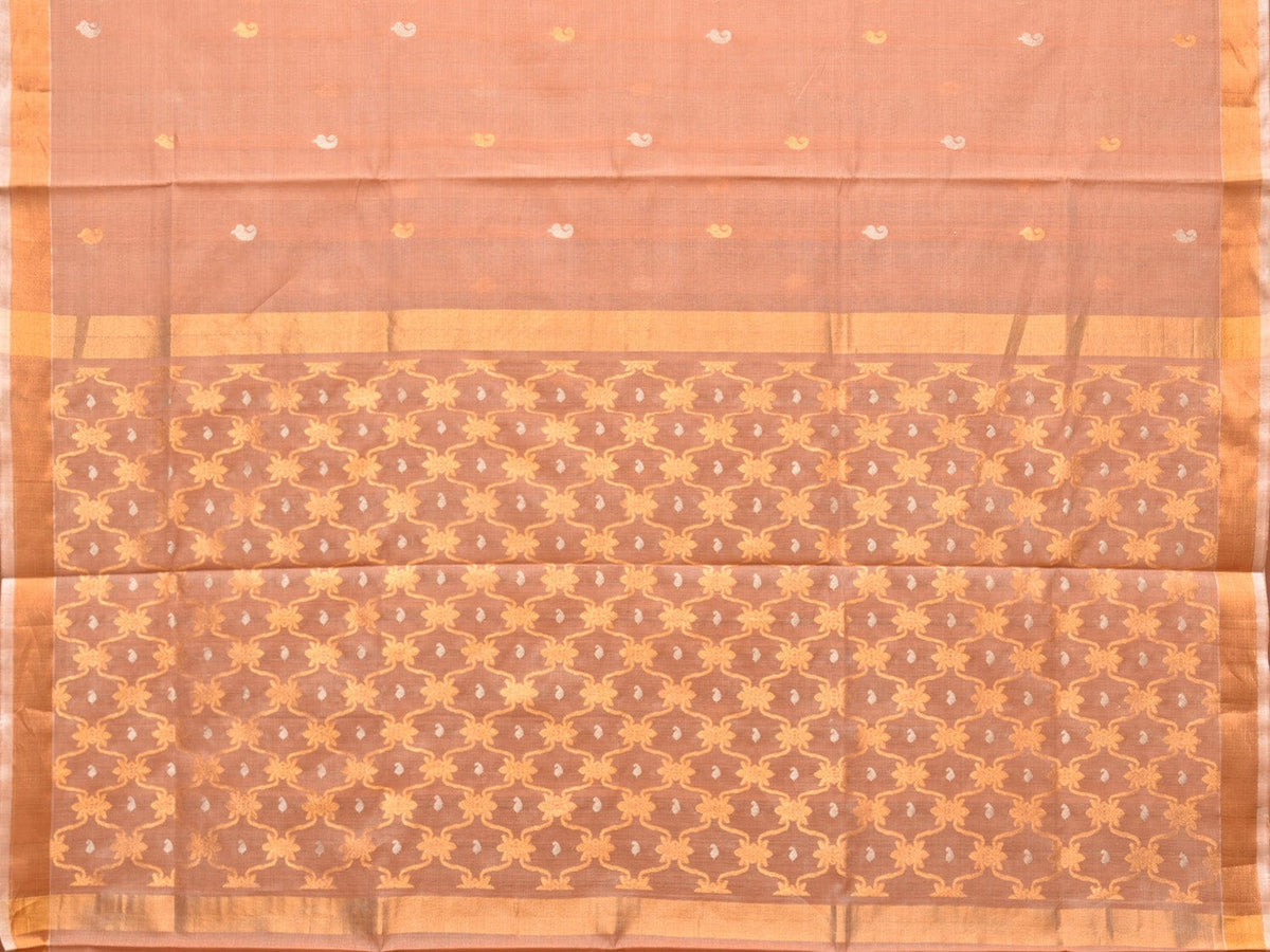 Cream Uppada Cotton Silk Handloom Saree with Jamdani Grill Design - Global Threads | Grocsy