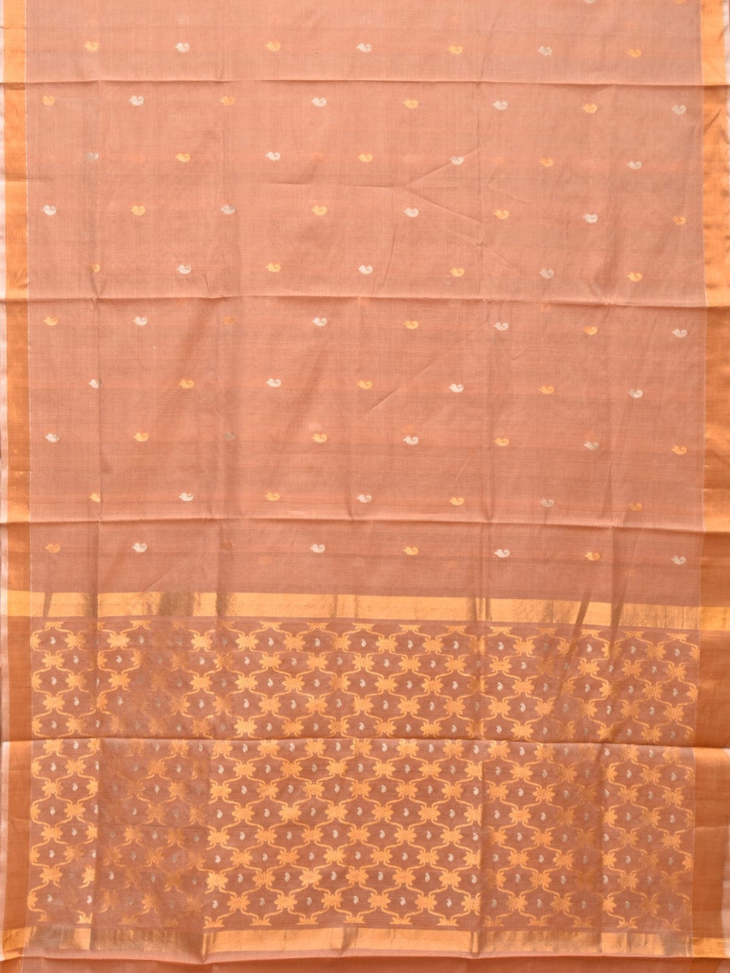 Cream Uppada Cotton Silk Handloom Saree with Jamdani Grill Design - Global Threads | Grocsy