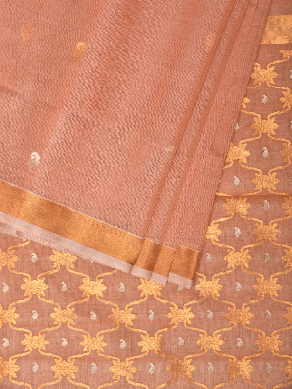 Cream Uppada Cotton Silk Handloom Saree with Jamdani Grill Design - Global Threads | Grocsy
