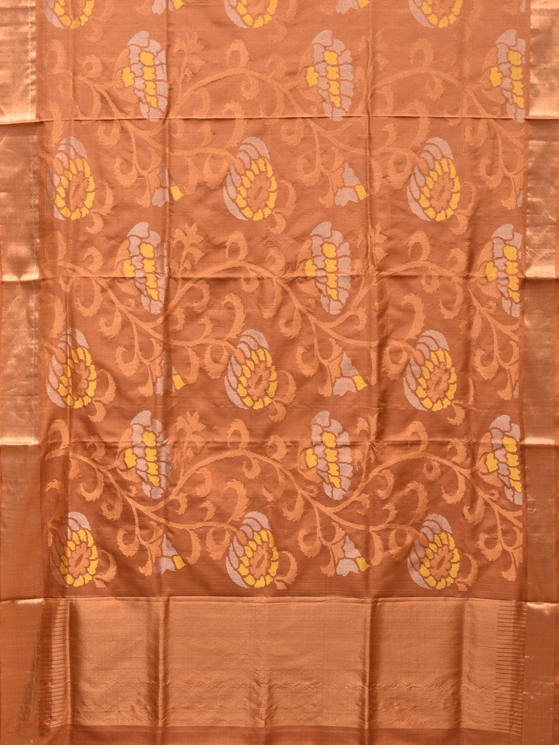 Cream Uppada Silk Handloom Saree with All Over Design - Global Threads | Grocsy