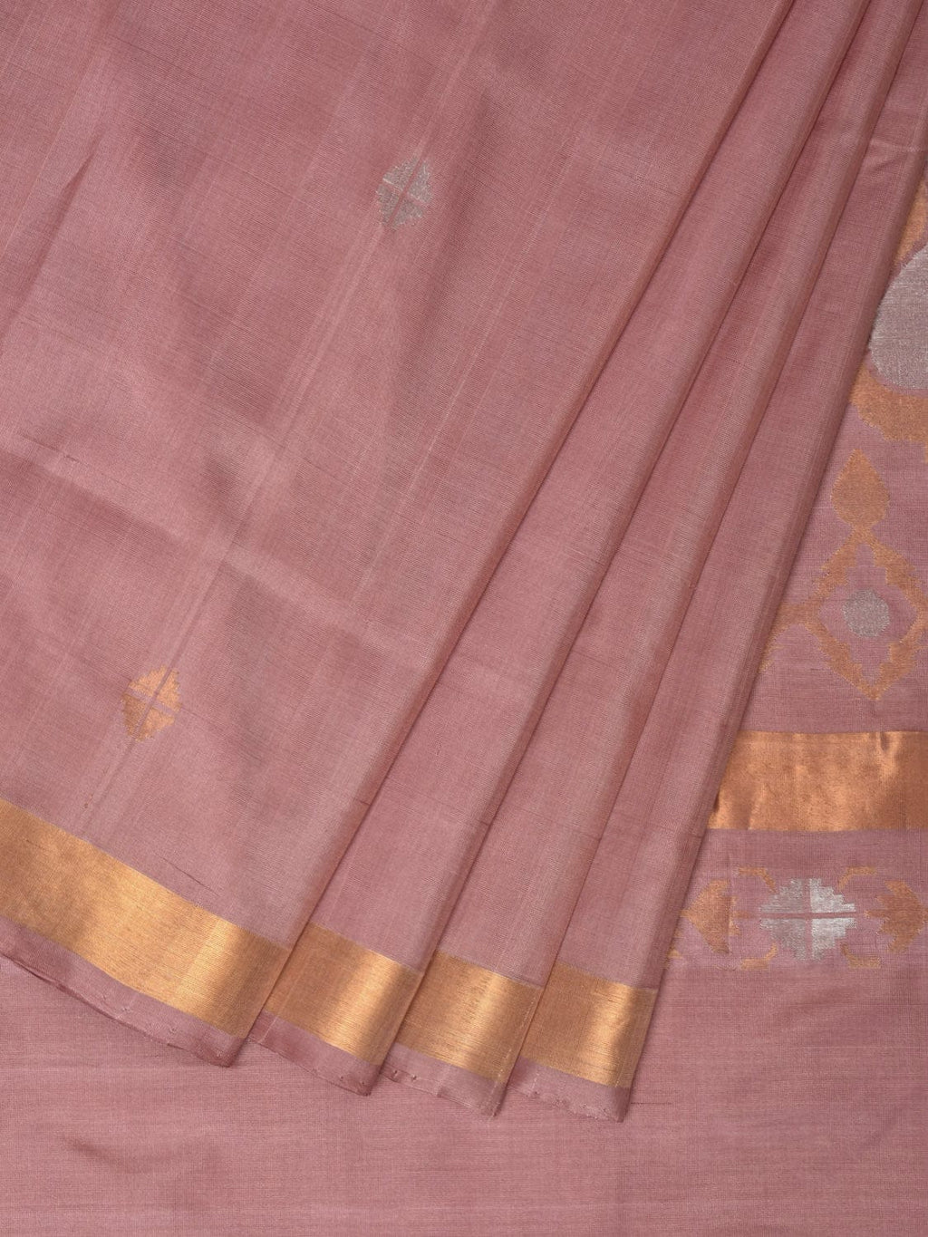 Cream Uppada Silk Handloom Saree with Mango Pallu Design - Global Threads | Grocsy